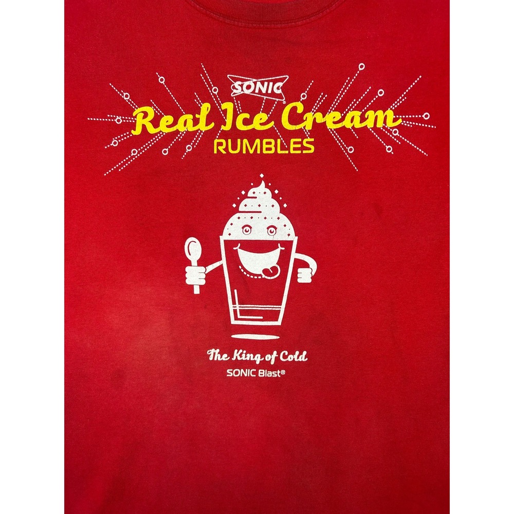 Sonic Drive-In Real Ice Cream Rumbles Graphic Tee Red Promo Size L - Picture 2 of 6